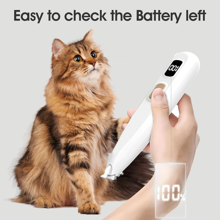 Pfotentrimmer für Hunde mit LED-Licht,USB Wiederaufladbar Hundeschermaschine Paw Trim Pro für Hunde