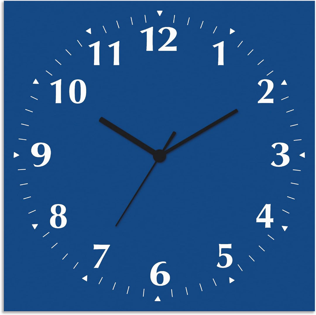 ARTLAND Wanduhr ohne Tickgeräusche Alu Quarzuhr 30x30 cm Quadratisch Lautlos 12 Ziffern Farbig Schli