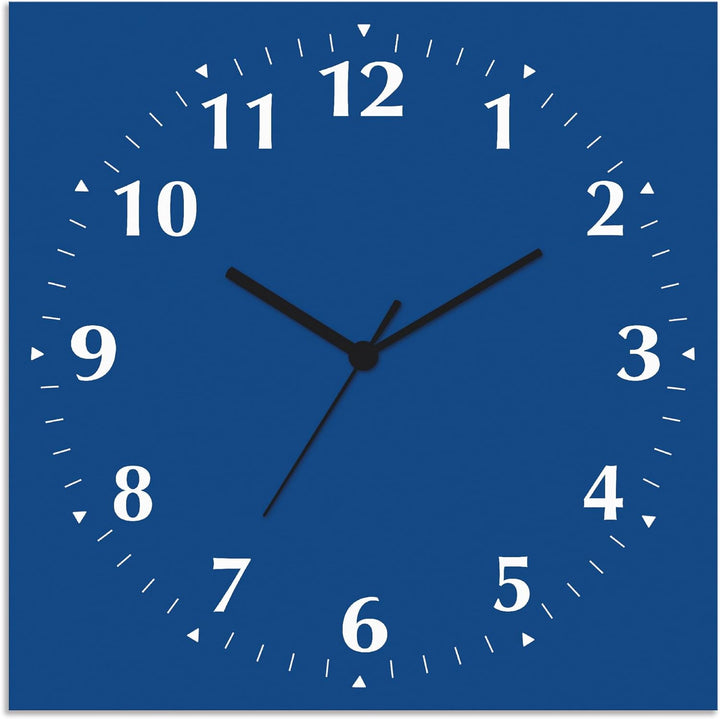 ARTLAND Wanduhr ohne Tickgeräusche Alu Quarzuhr 30x30 cm Quadratisch Lautlos 12 Ziffern Farbig Schli