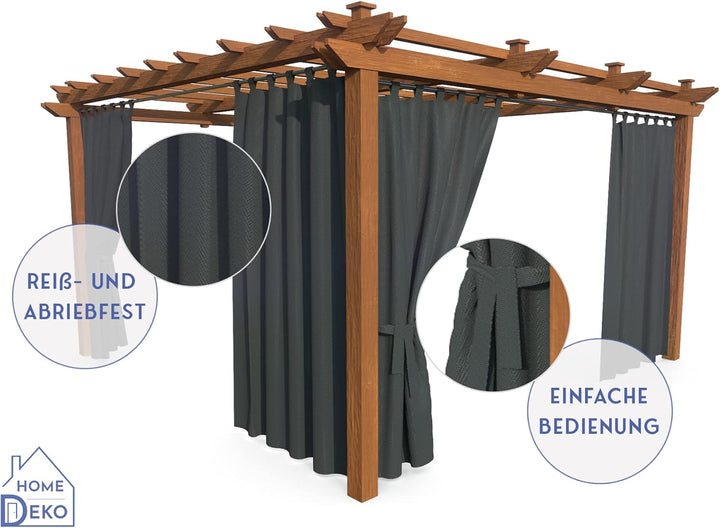 HOME DEKO Terrassenvorhang, Wasserdichter Gartenvorhang für Terrasse, Balkon, Pergola & Pavillon, Sc