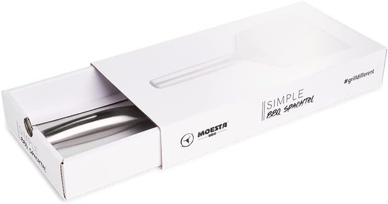 Moesta BBQ 19504 Simple BBQ Spachtel – 58 cm – aus Edelstahl für Feuerplatten-Grills – Barbecue Zube