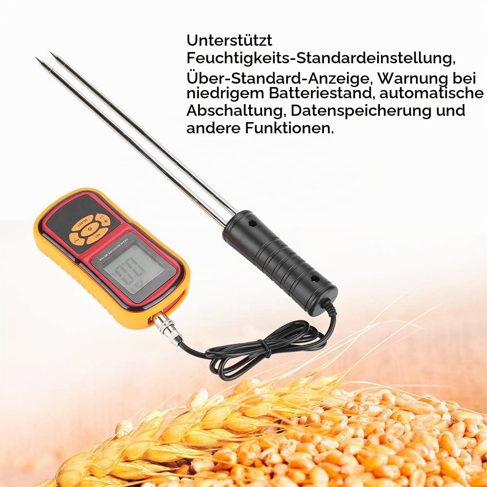 Feuchtemessgerät Digital Grain GM640 Feuchtetester LCD-Getreidetester Feuchtetemperatur Messer für W
