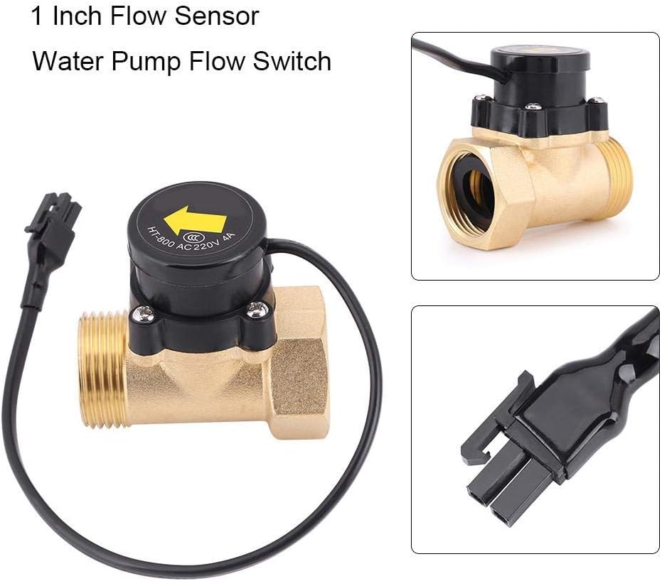 VIFER Schalter für Durchflusssensor, HT-800 G1, Gewinde 220 V, Schalter für Wasserdurchfluss, Wasser