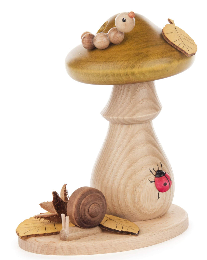 Drechslerei Kuhnert - Rauchfigur, Räucherfigur - Rauchpilz - ca. 14 cm - Made in Germany (Grünling),
