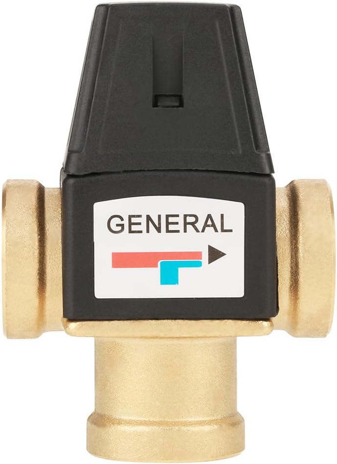 Messing Thermostat-Mischventil 3 Wege DN20-Innengewinde, für Heiss- und Kaltwassertemperaturregelung