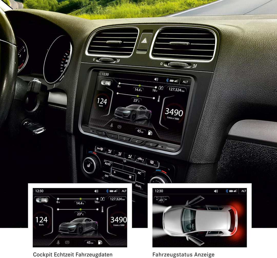 ZENEC Z-E2065 – Media Receiver/Autoradio kompatibel mit VW, Seat, Skoda, 9“ / 22,9 cm Touchscreen, M
