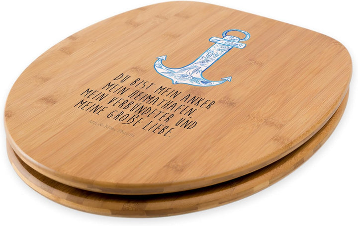 Mr. &amp; Mrs. Panda Motiv WC Sitz Anker Blau - Geschenk, WC-Sitz, Klobrille, Toilettendeckel, lustige S