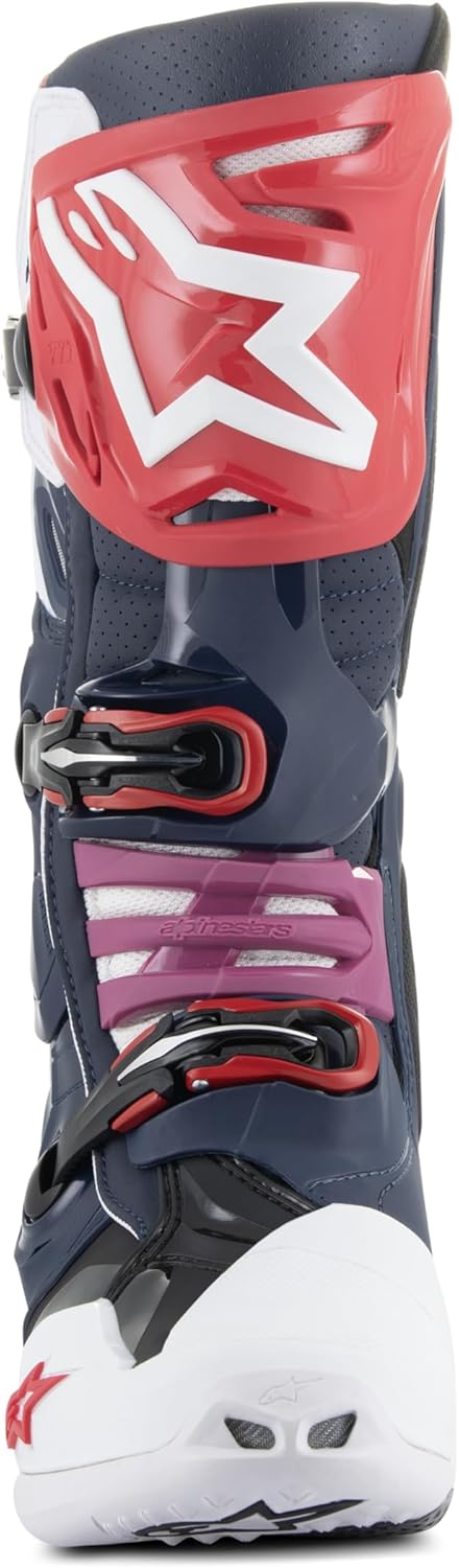 Alpinestars Motocross-Stiefel Tech 10 Supervented Blau Gr. 47 46 EU Night Navy White Rainbow, 46 EU