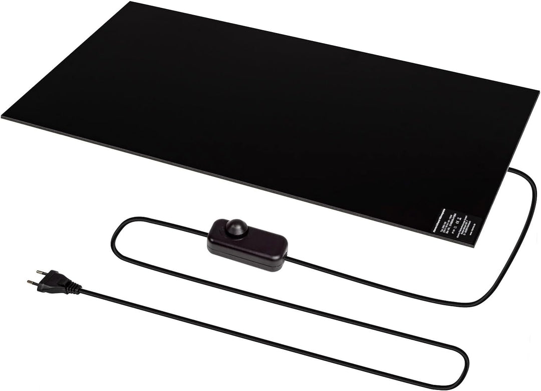 Infrarot Wärmeplatte Schreibtischheizung 30x60cm 150W mit Dimmer für stufenlose Regelung, IR Büro He