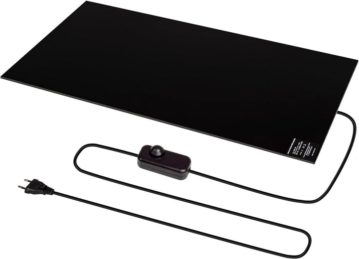 Infrarot Wärmeplatte Schreibtischheizung 30x60cm 150W mit Dimmer für stufenlose Regelung, IR Büro He