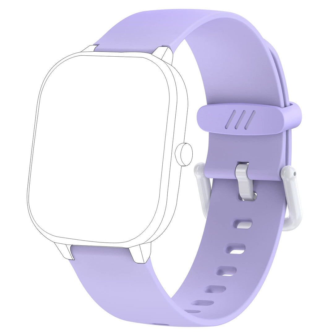 HENGTO Weiches Silikon-Smartwatch-Ersatzarmband, 16 mm, für Jungen und Mädchen A-Purple, A-Purple