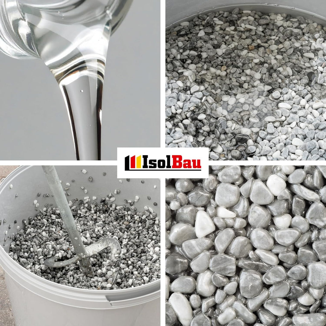 Isolbau - 1 K PU-Bindemittel für Steinteppich - 3 x 0,75 kg - Transparent - Hervorragende Haftung &