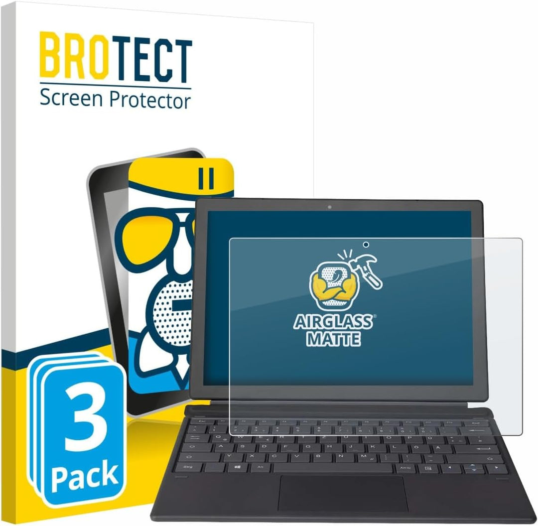 BROTECT 3x Entspiegelungs-Panzerglasfolie für Wortmann Terra Pad 1262 Schutzglas Schutz-Folie Matt [