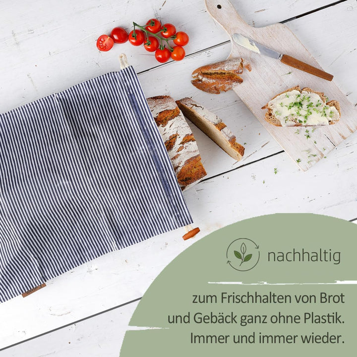 Kumanu | Bio Bienenwachstuch - Brotbeutel KRÜMELKARL 35x29cm | handgemacht in Tirol | mit Standboden