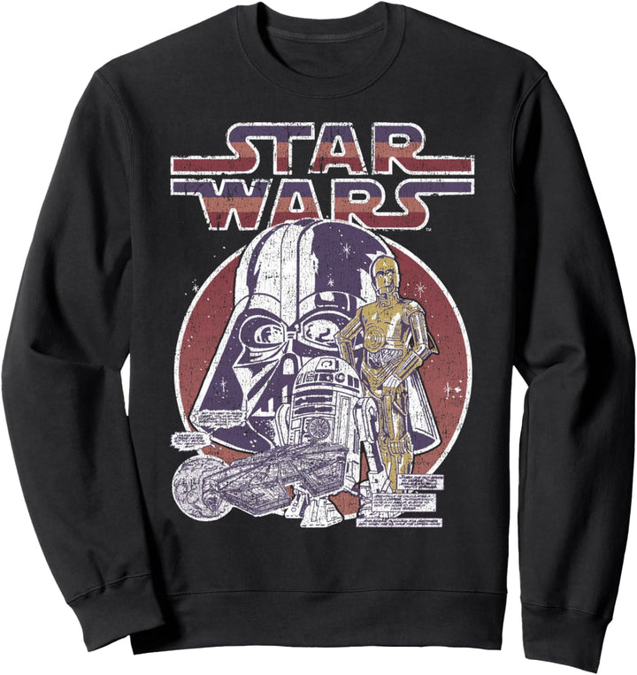 Star Wars Darth Vader & Droids Starry Portrait Sweatshirt