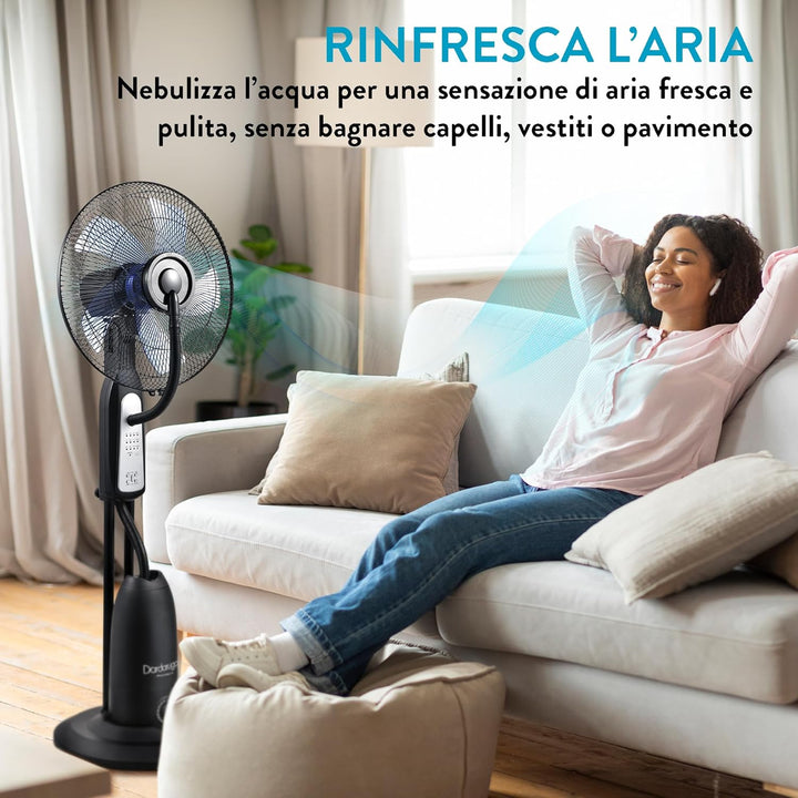 KLIMA Standventilator mit Sprühnebel Wasserkühlung Kühlfunktion DARDARUGA