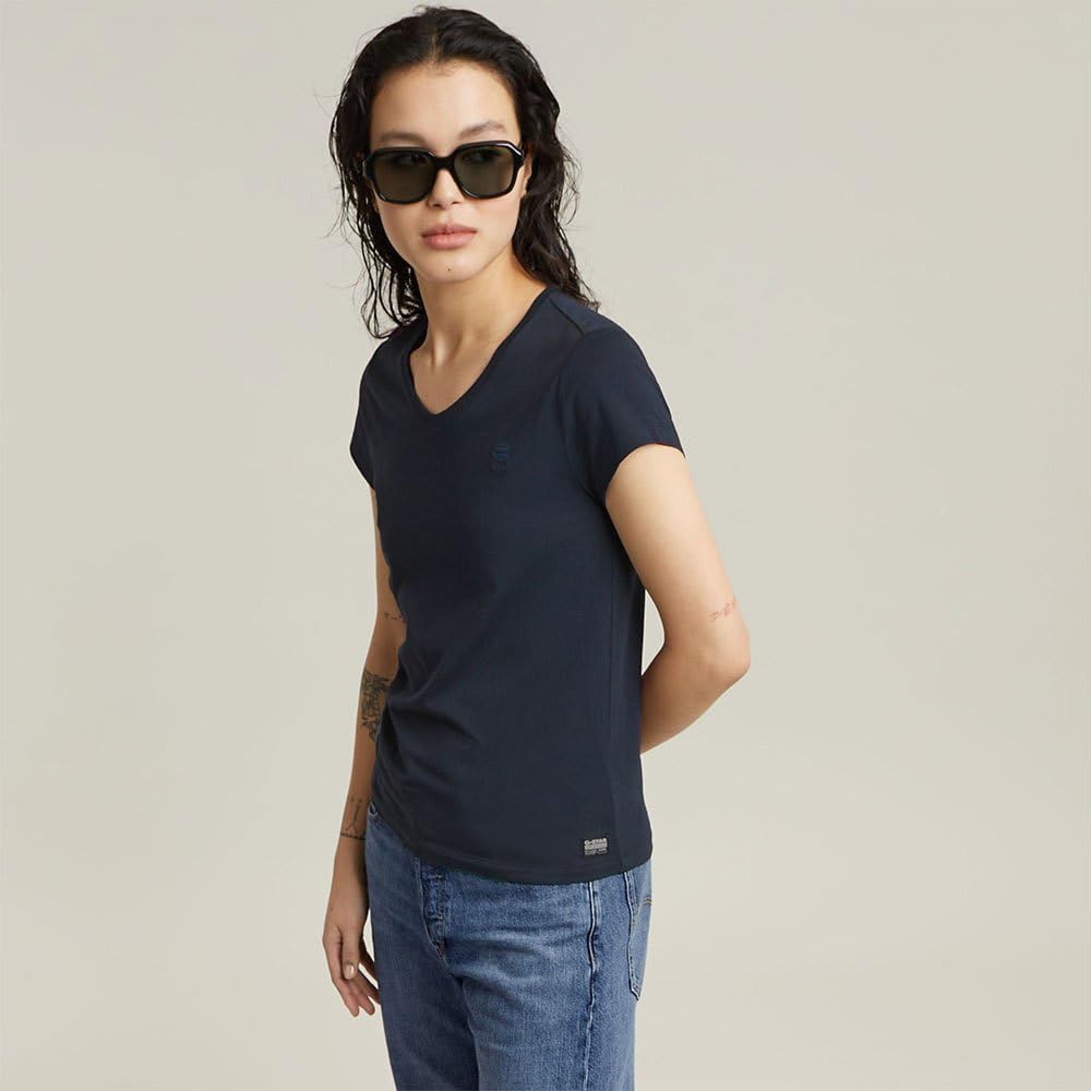 G-Star Damen Eyben Slim V-Neck Top 2.0 XXS Blau, XXS Blau
