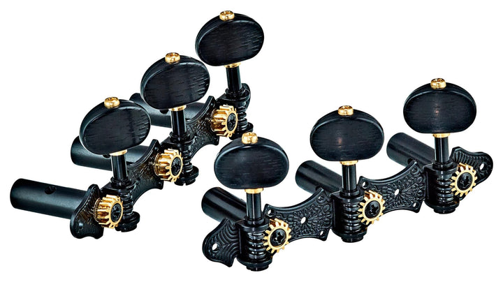 Ortega Guitars Classic Stimmmechaniken Set - schwarz/schwarz Deluxe (OTMDLX-BKBK)