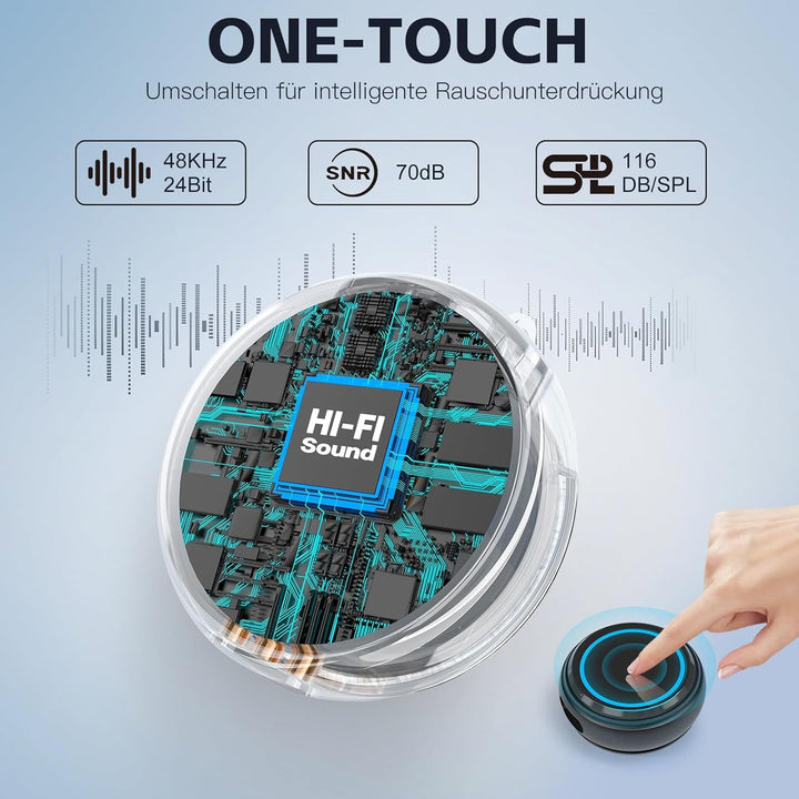 zealsound Kabellos Lavalier Mikrofon für iPhone/Kamera/Android/PC - 48KHz 24bits Hi-Fi-Audio, 40H La