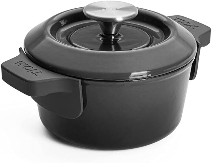 Woll Iron Gusstopf mit Deckel und Silikongriffen - Induktiv -, Ø 16 cm, 8 cm hoch, 1,3l - Geeignet f