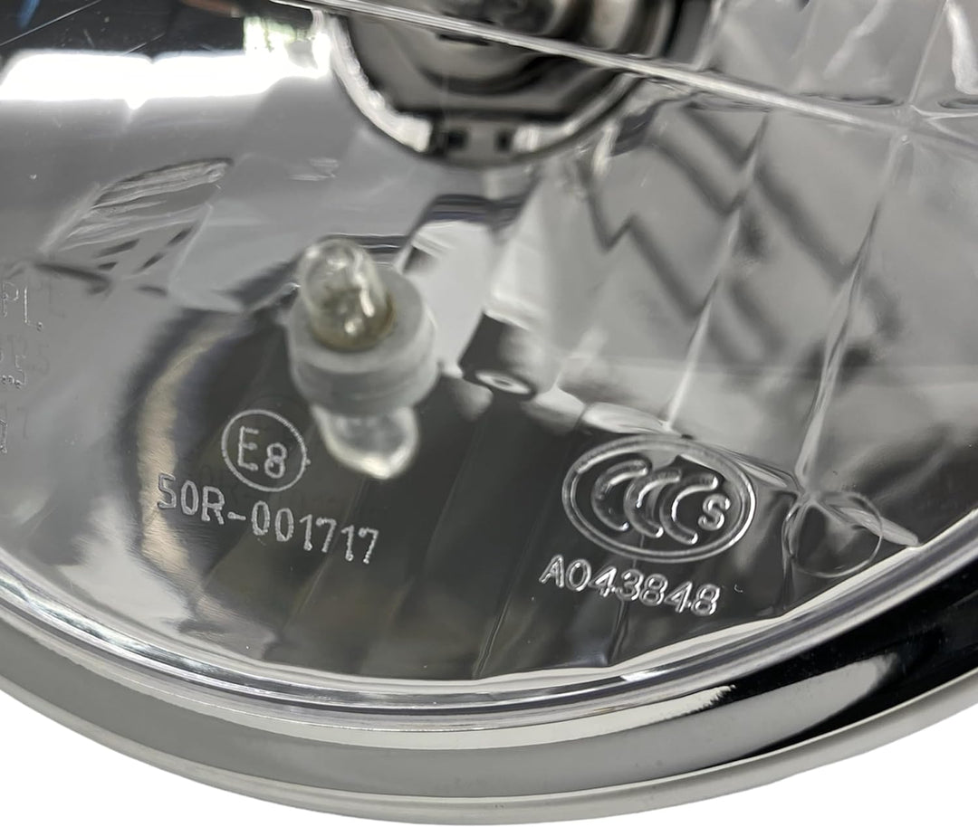 Chrom-Motorradscheinwerfer, 165 mm, Universal-Scheinwerfer für Cafe Racer, Retro-Projekte und indivi