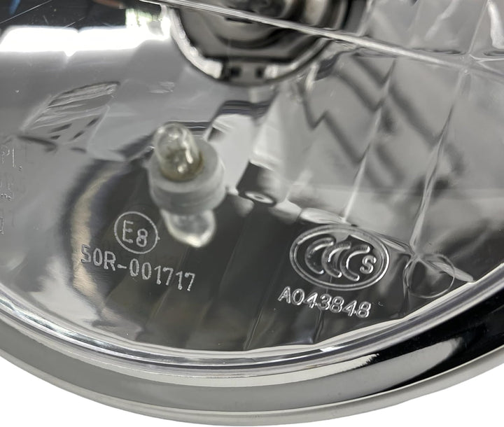 Chrom-Motorradscheinwerfer, 165 mm, Universal-Scheinwerfer für Cafe Racer, Retro-Projekte und indivi