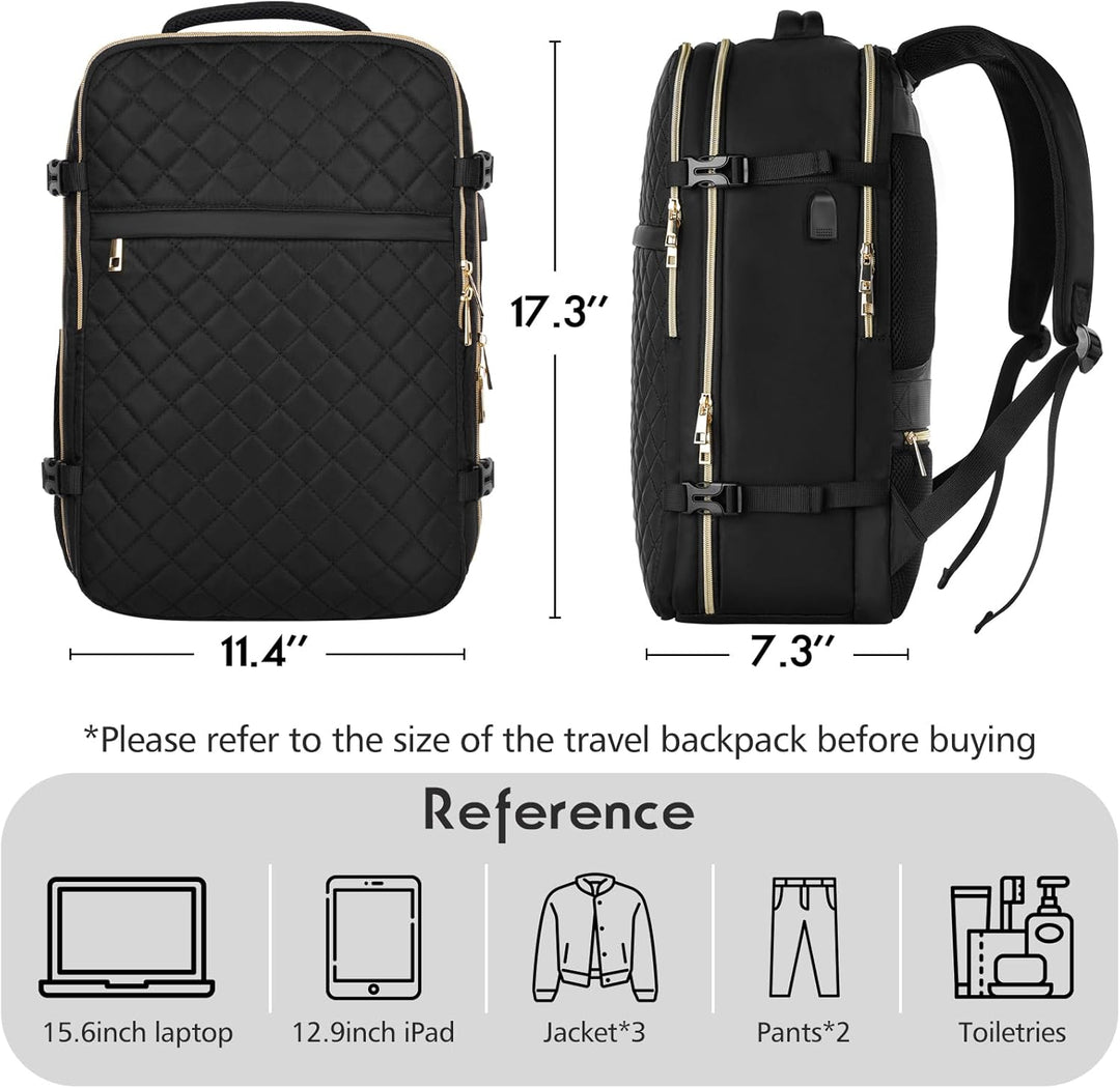 Reiserucksack mit 3 Packwürfeln,Rucksack Handgepäck Flugzeug, Ryanair Handgepäck 45x30x20, mit 17.3