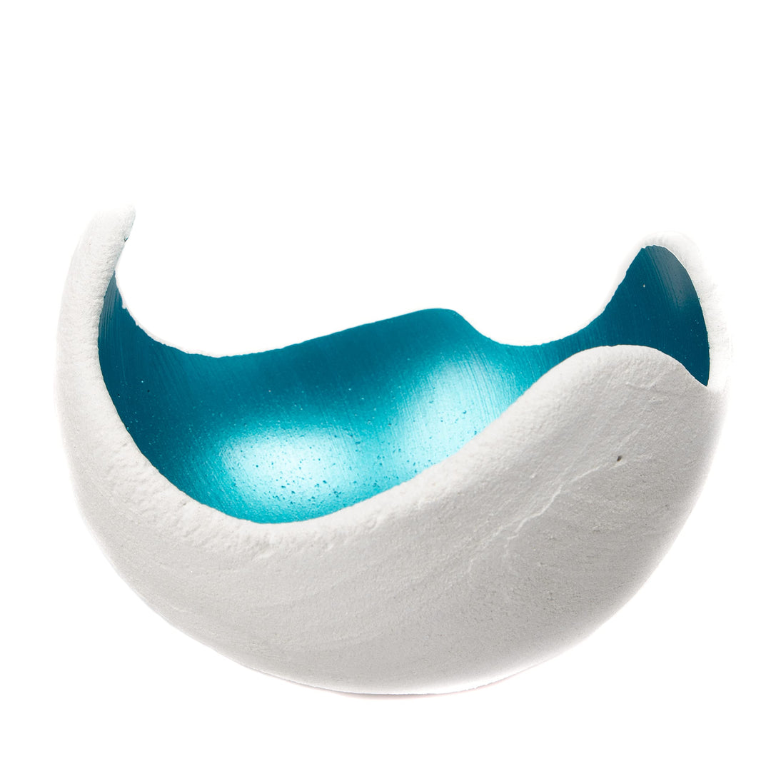 Lichtschale petrol - M (20cm) - Beton weiss - Unikat handmade - Windlicht - Geburtstagsgeschenk - De
