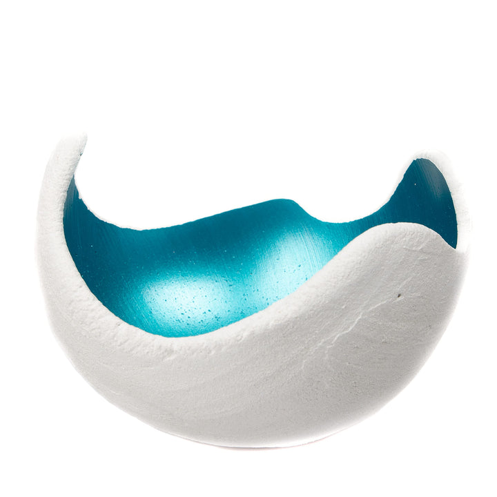 Lichtschale petrol - M (20cm) - Beton weiss - Unikat handmade - Windlicht - Geburtstagsgeschenk - De