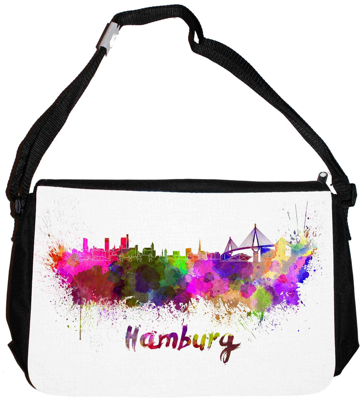 Merchandise for Fans Schultertasche - 38x28x8cm, 8,5 Liter, schwarz Motiv: Silhouette Hamburg - 08