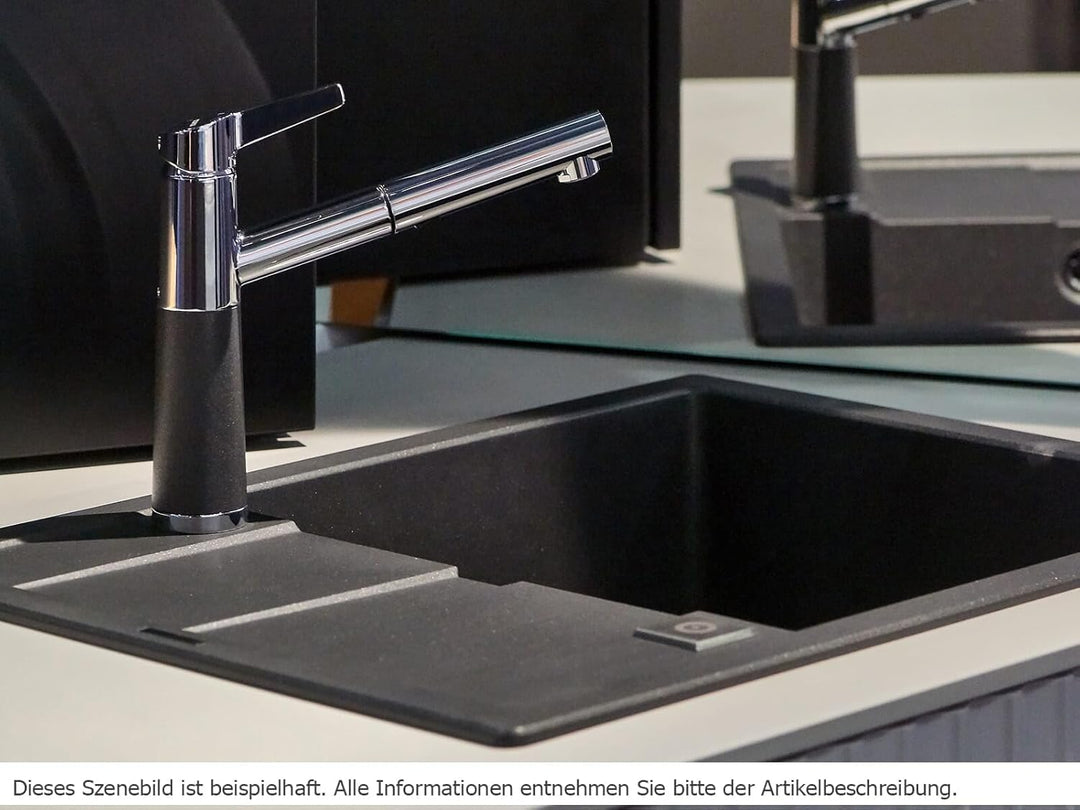 Schock Küchenarmatur SC-510 Asphalt – Hochdruck Armatur CRISTALITE mit ausziehbarer Schlauch-Brause