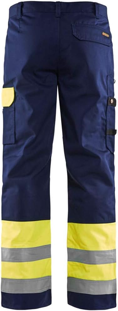 Blakläder Arbeitshose Bundhose Warnschutz 1584, Farbe:orange/marineblau;Grösse:58