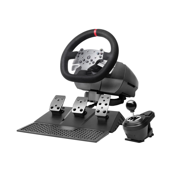 Mars Gaming MWH-RSX, SimRacing-Lenkrad Mit Force Feedback und Doppelmotor, Set mit 3 Pedalen Mit Pro