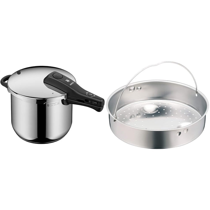 WMF Perfect Schnellkochtopf Induktion 6 & Schnellkochtopf-Zubehör, Dampfer-Einsatz gelocht, 5,8 cm,