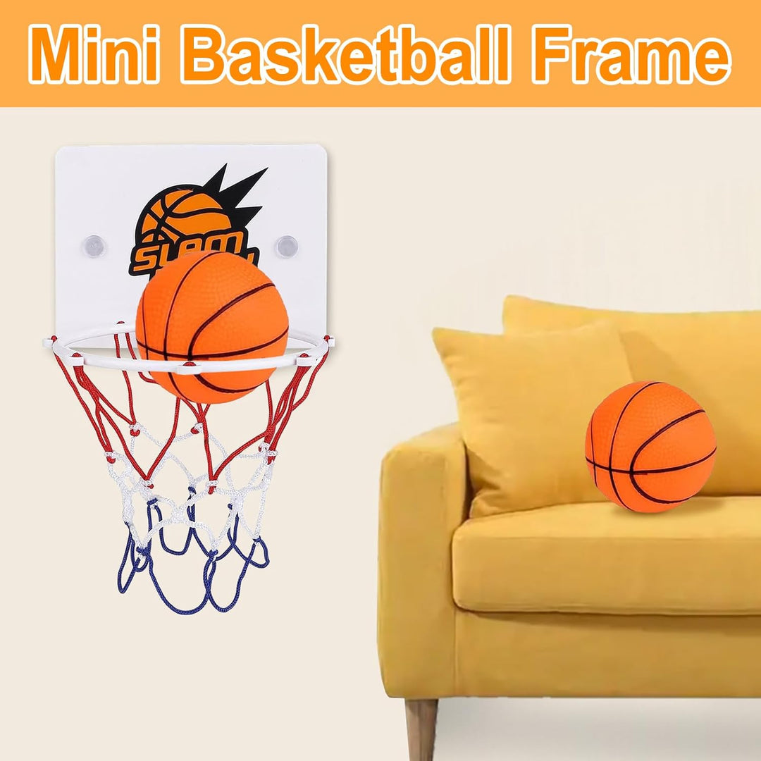 4 Pcs Mini Basketballkorb FüRs Zimmer, Mit Saugnapf Und Luftpumpe Mini Basketball, Kein Stanzen Erfo