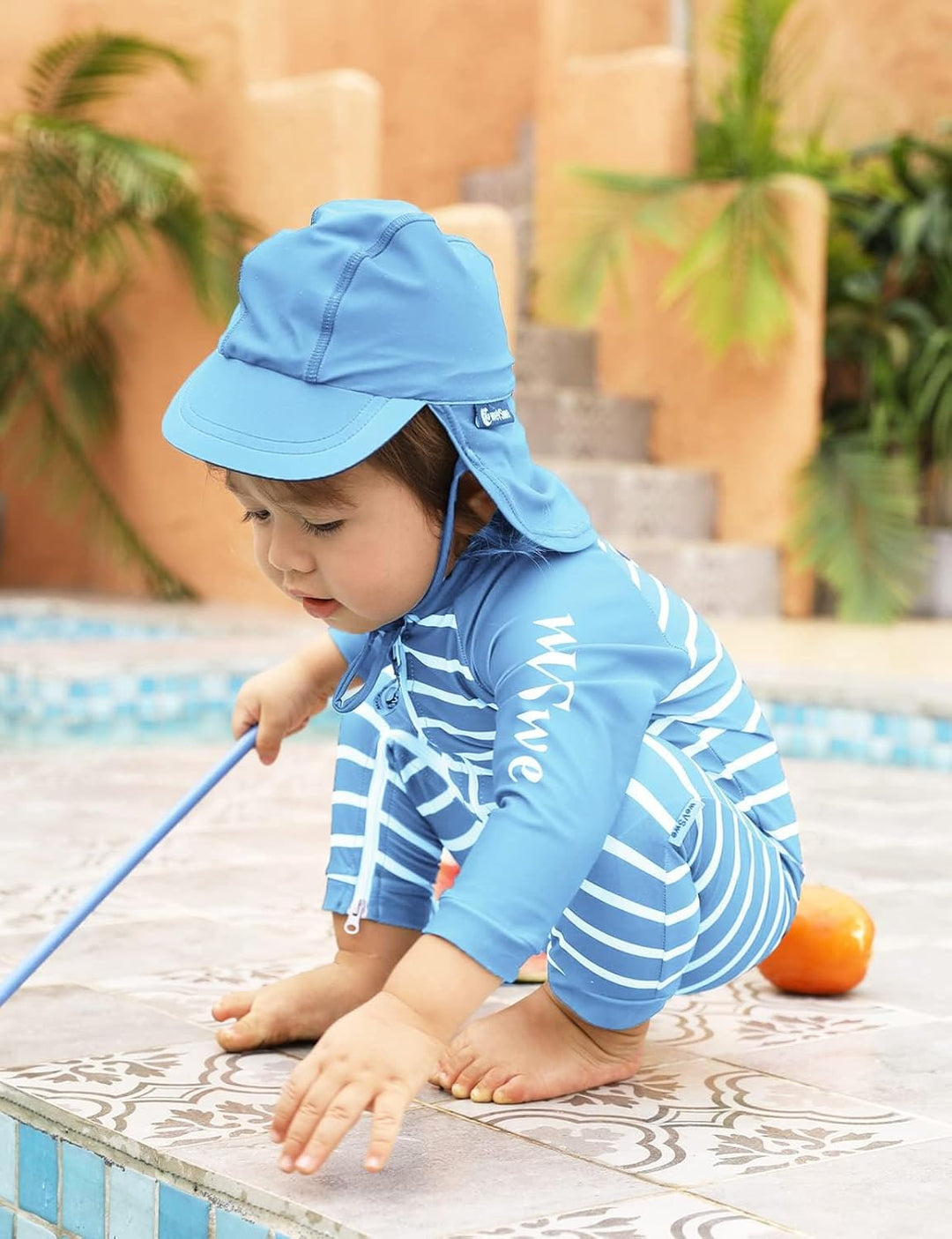 weVSwe Baby Bademode UPF 50+ Schutz Junge Badeanzüge Schrittreissverschluss Langarm mit Sommer Sonne