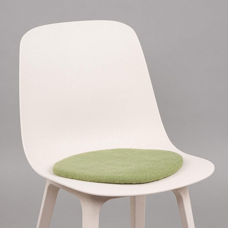 myfelt Flache Filz Sitzauflage, Filz Stuhlauflage - Kaspar - rund, Ø 36 cm, Dunkelgrün, Dunkelgrün