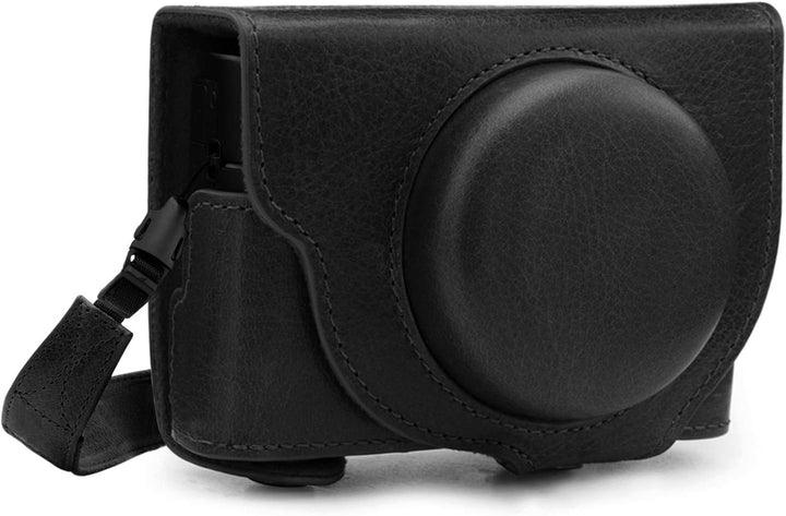 MegaGear MG1729 Ever Ready Echtleder Kameratasche mit Trageriemen kompatibel mit Sony Cyber-Shot DSC