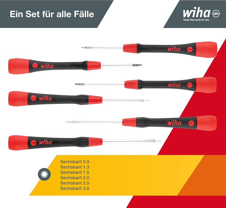 Wiha Feinschraubendreher Set PicoFinish (42992) 7-tlg. Innensechskant I Präzisionsschraubendreher mi