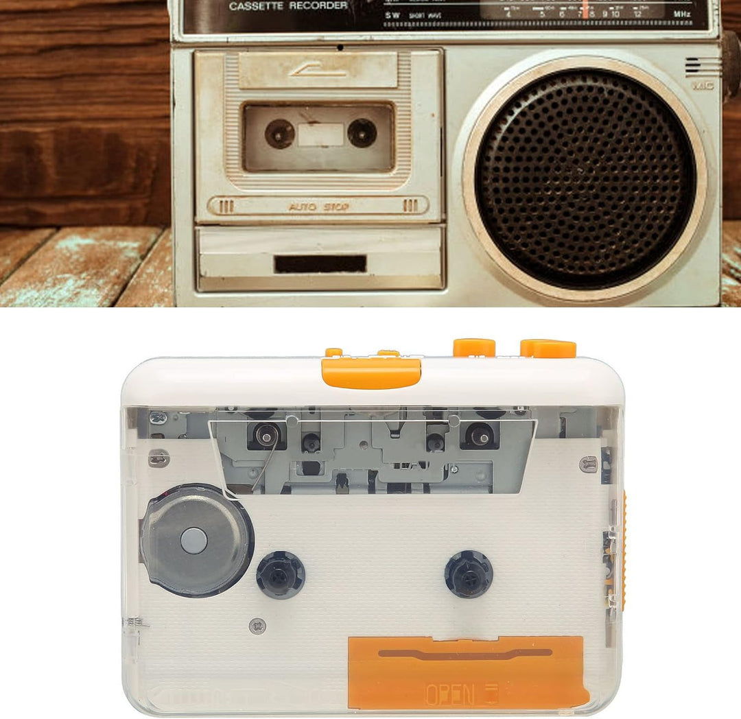 Tragbarer Kassettenspieler, Walkman-Kassetten-Audio-Musik-Player Tape to MP3-Konverter, Kompatibel m