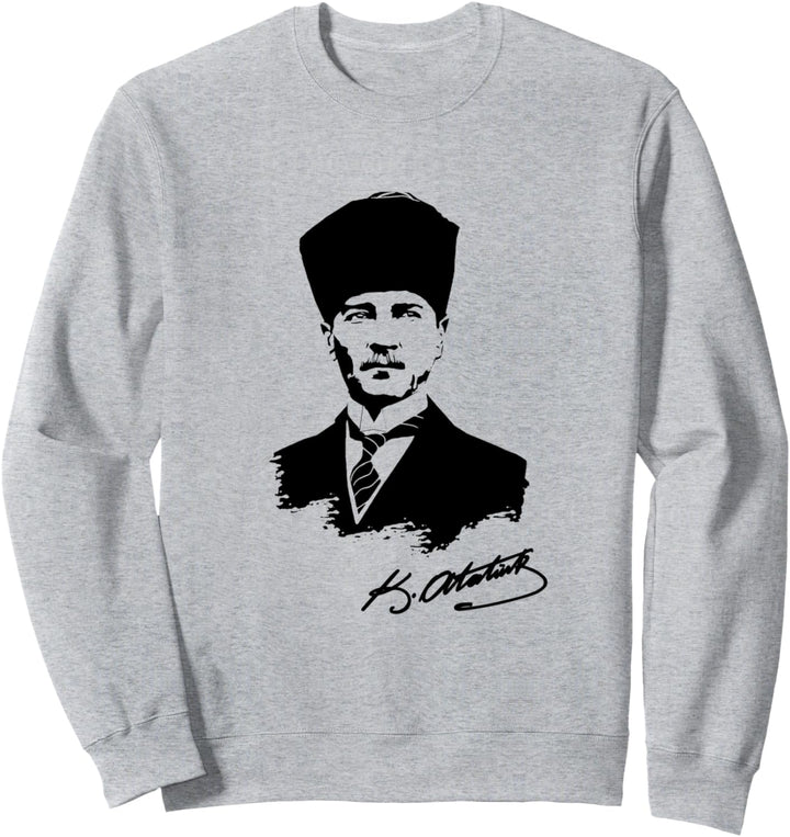 Mustafa Kemal Atatürk T-Shirt Vater der Türkei Schwarz Fez Sweatshirt