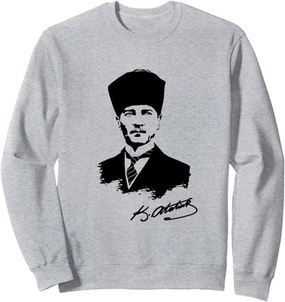 Mustafa Kemal Atatürk T-Shirt Vater der Türkei Schwarz Fez Sweatshirt