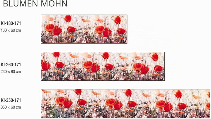 DIMEX Küchenrückwand Folie selbstklebend Mohnblumen | Klebefolie - Dekofolie - Spritzschutz für Küch
