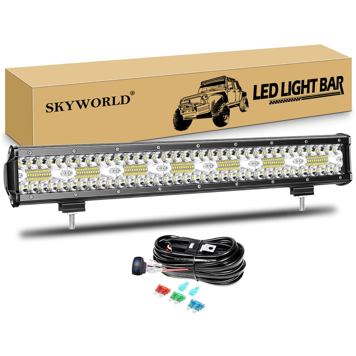 SKYWORLD LED Arbeitsscheinwerfer Bar 20 Zoll 420W weiss LED Scheinwerfer Arbeitslicht Zusatzscheinwe