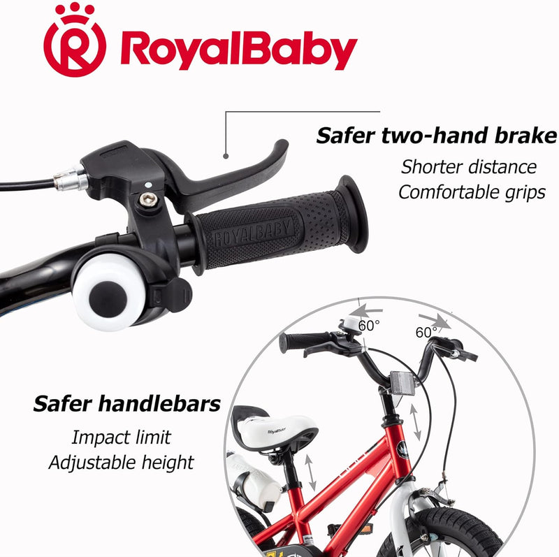 RoyalBaby Freestyle Kinderfahrrad Jungen Mädchen Fahrrad 12 16 16 18 20 Zoll ab 3-12 Jahre BMX Stil