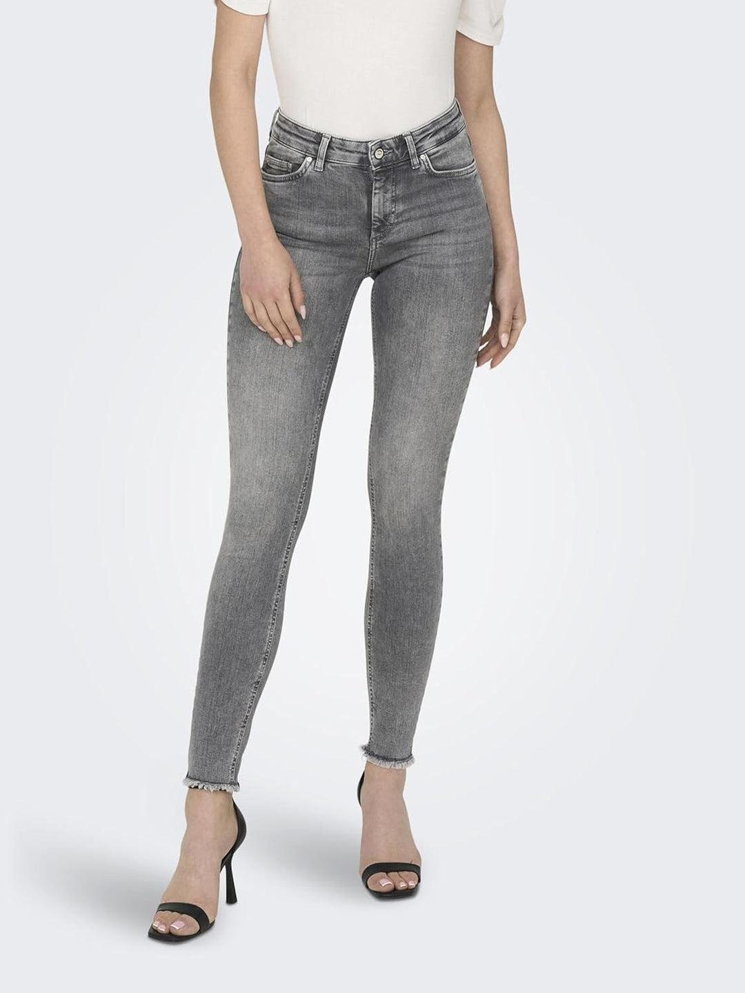 ONLY Female Skinny Jeans ONLBLUSH Mittlere Taille Skinny Fit Jeans XS / 34L Grey Denim, XS / 34L Gre
