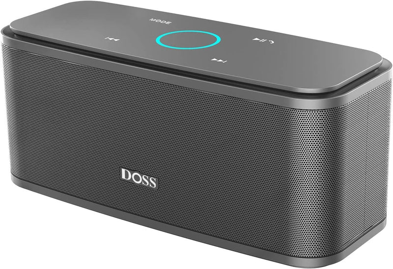 DOSS Bluetooth Lautsprecher, SoundBox Musikbox Bluetooth Box mit Dualen Bass-Treibern, 20h Akku,Touc