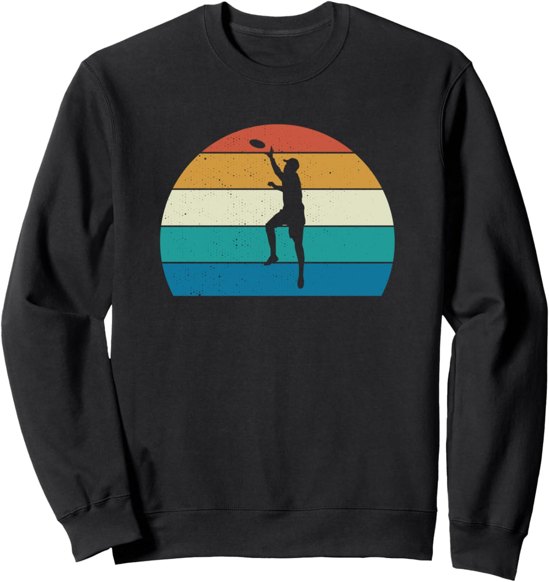 Vintage Ultimate Golf Disc Sport Bedrängter Sonnenuntergang Sweatshirt
