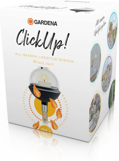 Gardena ClickUp! Windlicht: Dreh- und höhenverstellbar, kombinierbar mit der ClickUp! Balkonhalterun