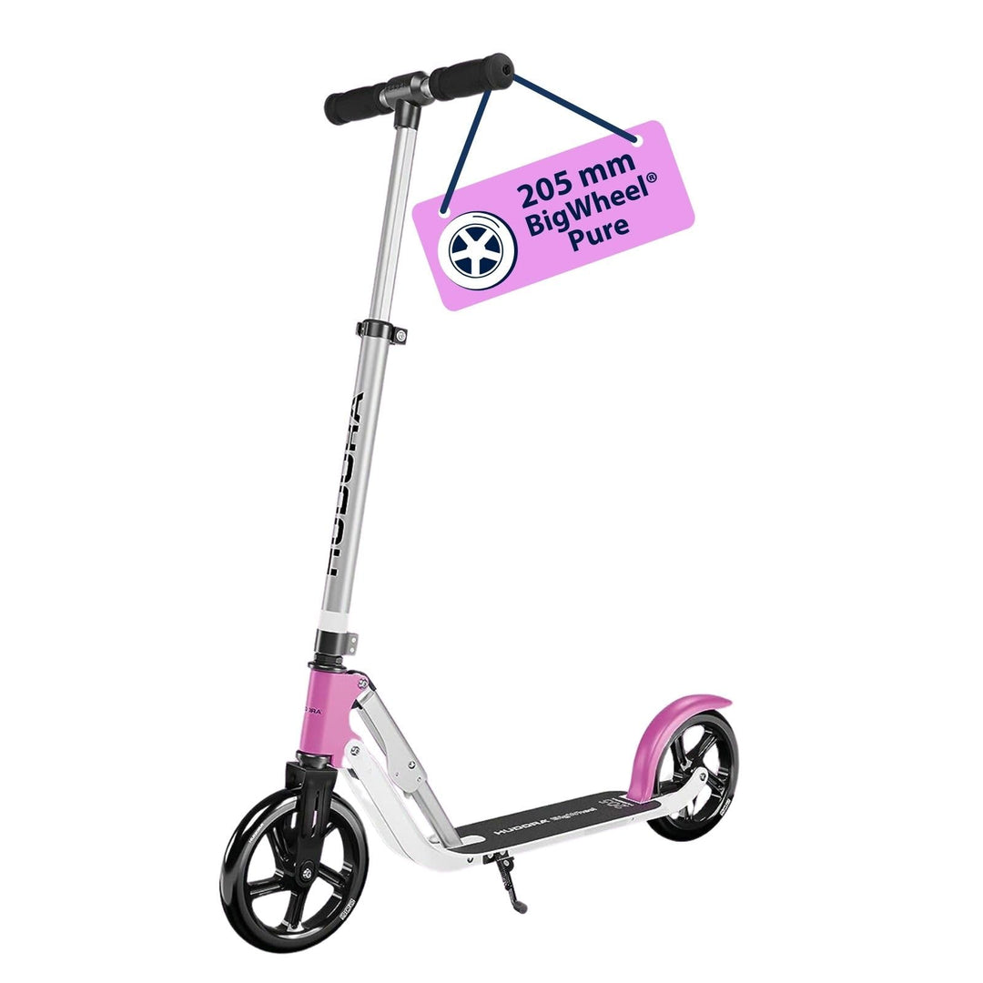 HUDORA BigWheel Pure Scooter - Stabiler Aluminium-Roller mit Ständer - Höhenverstellbarer & zusammen